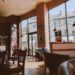 Xero degrees CP : Best Place to eat out at CP 8 leather chairs in restaurant